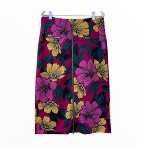 Worthington Floral Pencil Skirt w/ Front Zipper